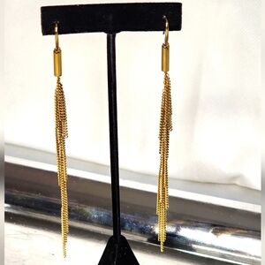 Michael Kors Gold Chain Link Mesh Drop Dangle Chandelier Earrings